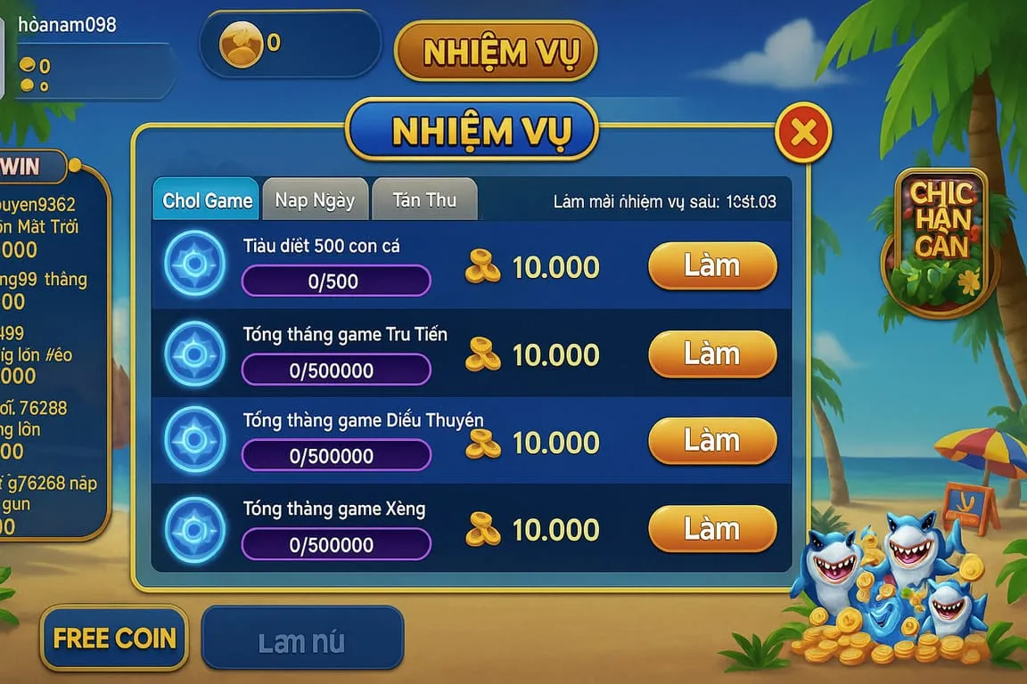 Bắn Cá Xèng Online — nạp MoMo nhận thêm +10%, thưởng và giftcode